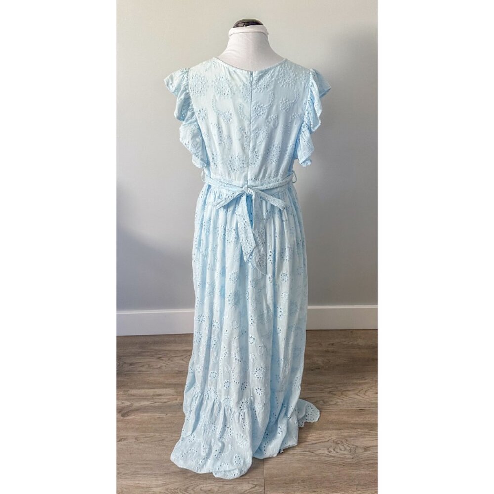 Malibu Bum Baby Blue Eyelet Maxi Dress - Picture 6 of 12